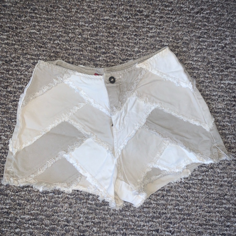 Y2K Kids Fringy Colorblock Shorts